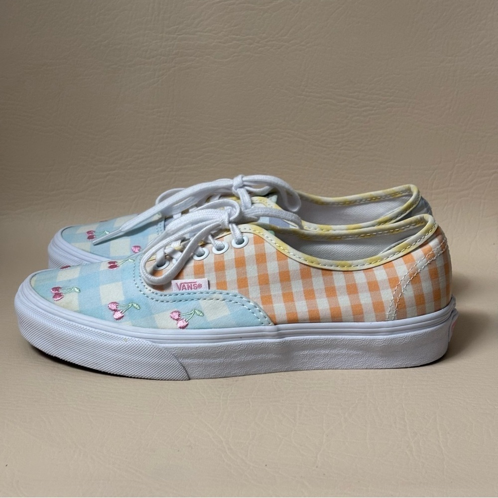Woman’s Vans Authentic - Gingham Block (Blue/Pink/Yellow) Size 8 - Picture 6 of 9